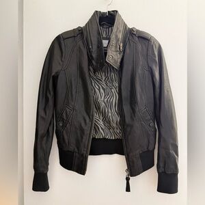 Mackage Aritzia Black Leather Jacket